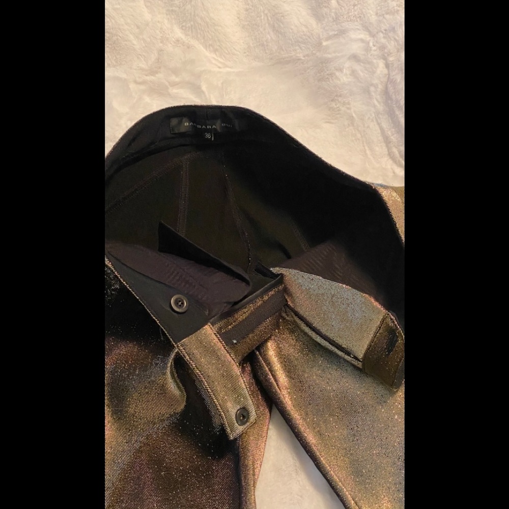 Barbara Bui Gold Jersey Lurex skinny pants-EUC - Picture 6 of 14